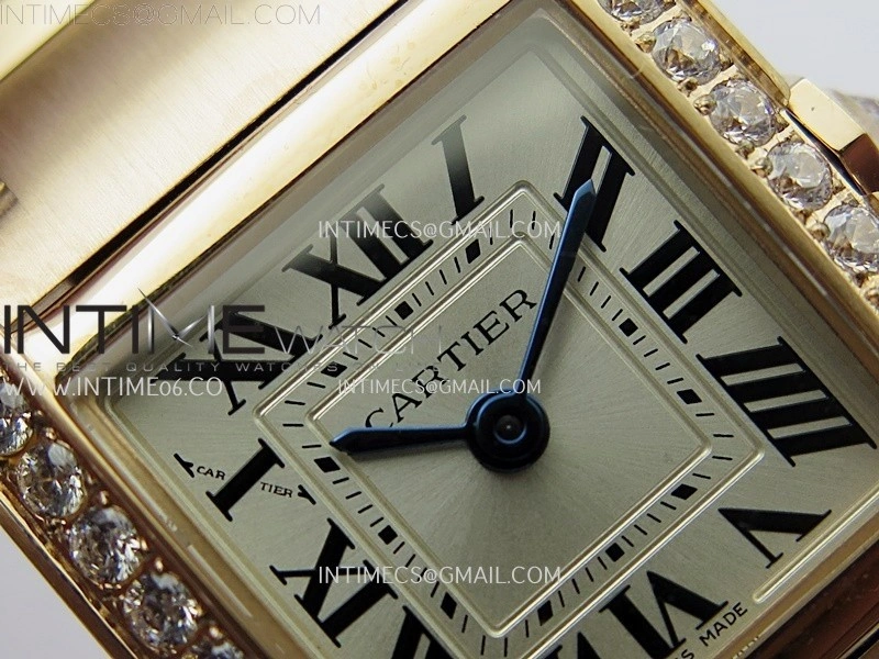 Tank Francaise Ladies 21.2mm Diamond Bezel RG 8848F 1:1 Best Edition Silver Dial on RG Bracelet Ronda Quartz V2